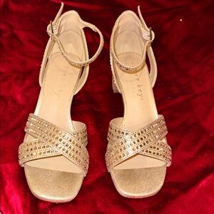 Copper Key Gold Young Girls' Lisee Rhinestone Dress Heels (Youth)